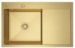 Zlewozmywak stalowy STEEL 7849L ZŁOTY - Zlewozmywaki - miniaturka - grafika 1