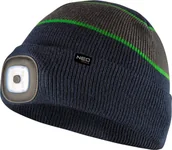 Odzież robocza - Neo Czapka z latarką Czapka z latarką LED, granatowo-szaro-zielona PREMIUM - miniaturka - grafika 1