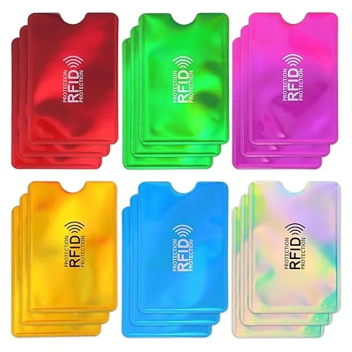 ETUI NA KARTY Z BLOKADĄ RFID KOLOROWE 18 SZT. OCHRONA KART do domu