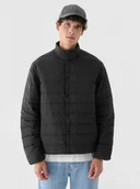 Kurtki męskie - Męska kurtka zimowa z puchem naturalnym Outhorn OTHWAW24TDJAM634 - czarna - miniaturka - grafika 1