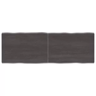 vidaXL Blat stołu, ciemnoszary, 120x40x4 cm, dąb z naturalną krawędzią - Meble modułowe i akcesoria - miniaturka - grafika 1