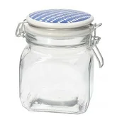 Pojemniki kuchenne - TOGNANA Pojemnik szklany TOGNANA Ulay 0.6 L Biało-niebieski - miniaturka - grafika 1