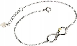 Srebrna bransoletka 925 nieskończoność i róża nowoczesny modny wzór prezent - Bransoletki - miniaturka - grafika 1