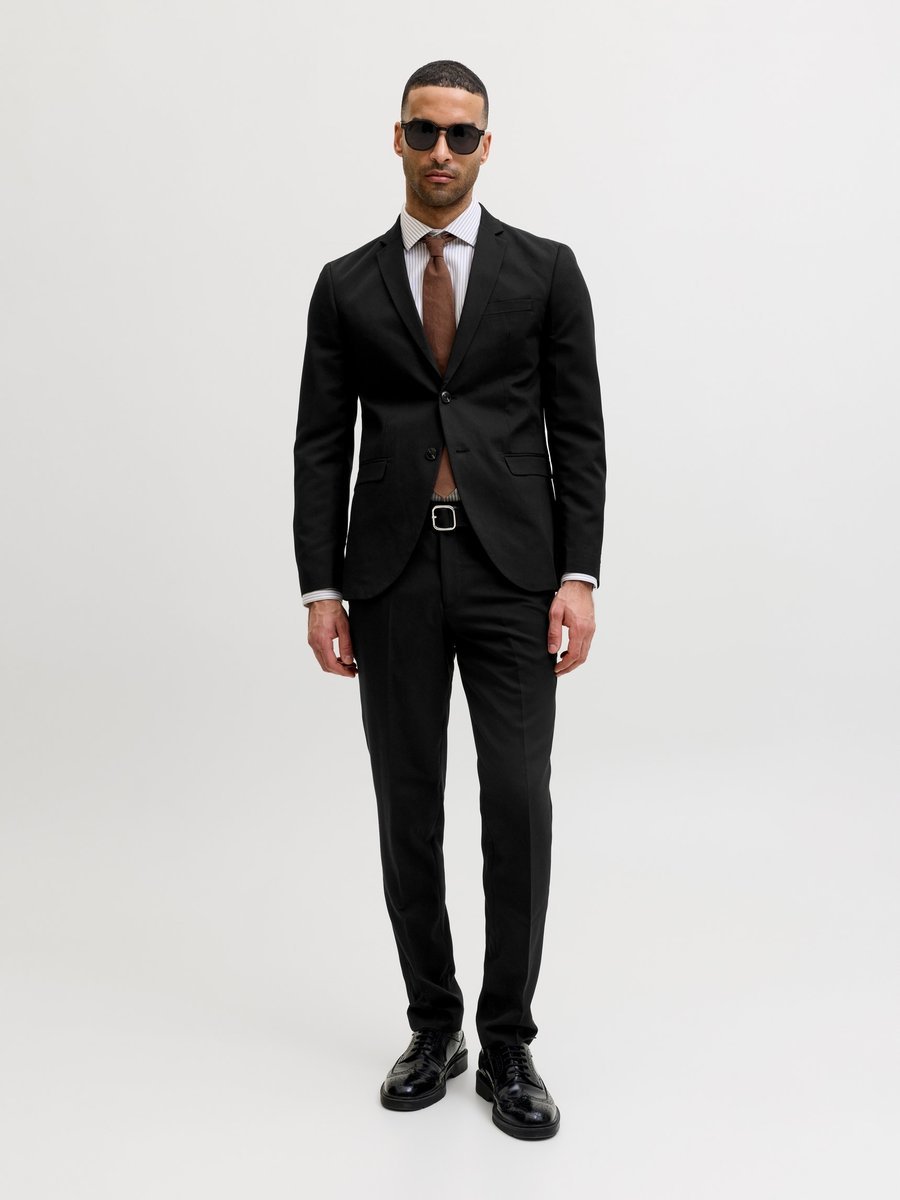 JACK&JONES GARNITUR MĘSKI CZARNY ELEGANCKI GŁADKI 56 7BA