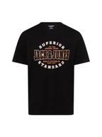 Koszulki męskie - Jack & Jones Koszulka męska - JJELogo Mężczyźni Bawełna czarny nadruk, S - miniaturka - grafika 1