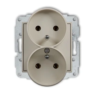 Karlik Gniazdo podwójne MINI - taupe - Gniazdka elektryczne - miniaturka - grafika 1