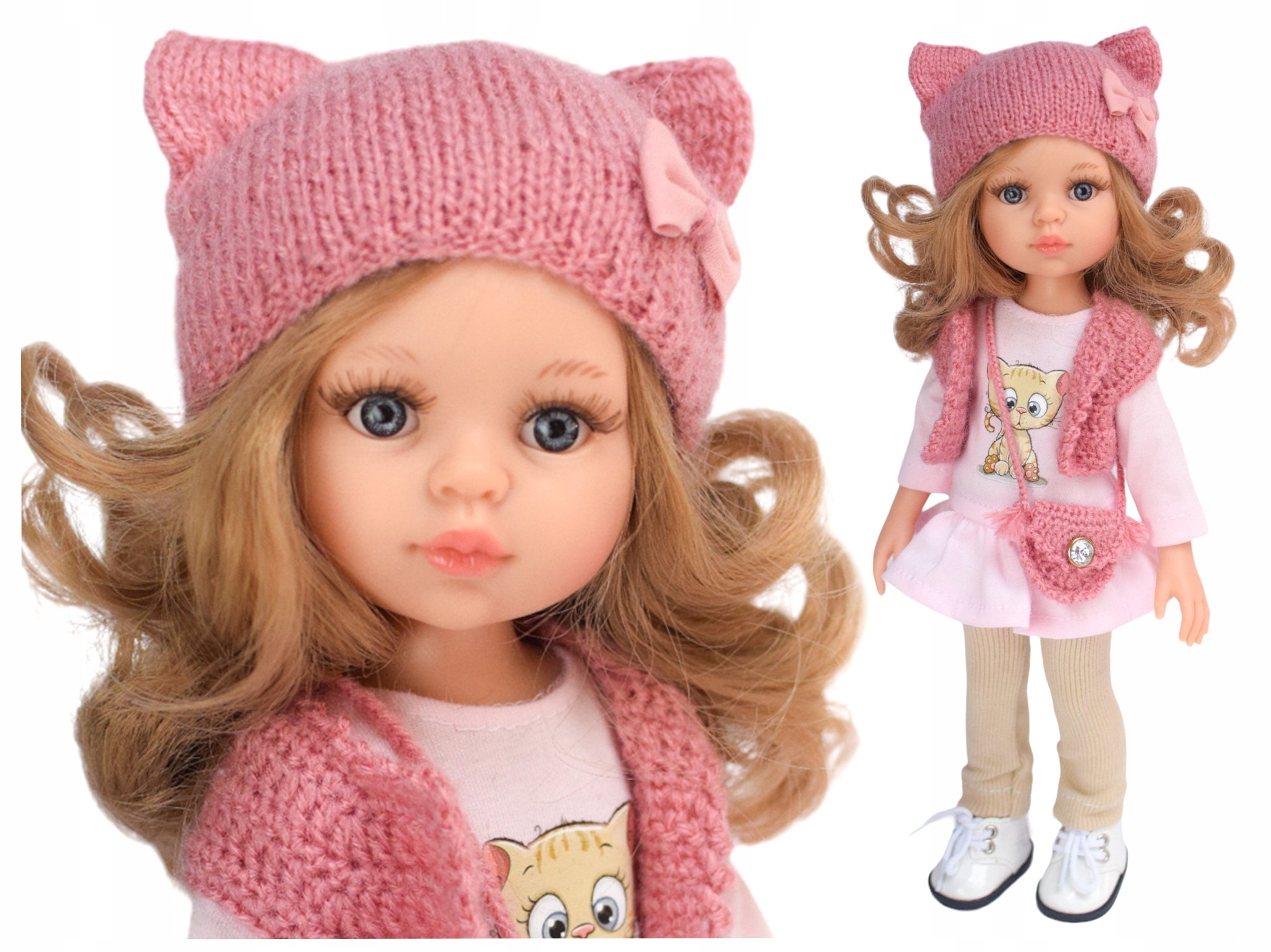 Lalka hiszpańska Paola Reina 32cm Carla+ ubranka, buciki pudełko