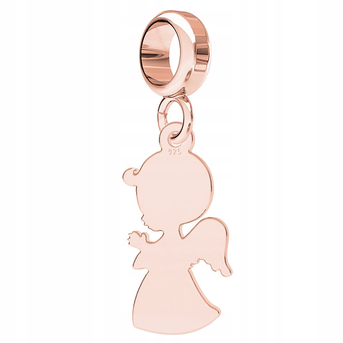 Charms Anioł Chłopiec różowe złoto S925