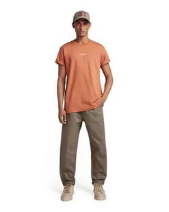 G-STAR RAW Męski T-shirt unisex z logo centralnym, luźny, Brązowy (Autumn Leaf D21377-c784-8847), L - Koszulki męskie - miniaturka - grafika 1