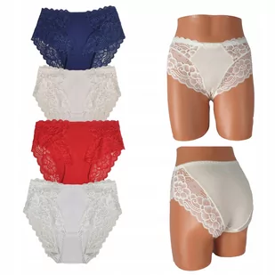 Majtki Figi Zestaw Bawełniane Wysoki Stan Koronka Seksowne 4-Pak Roz Xxl Z1 - Majtki damskie - miniaturka - grafika 1