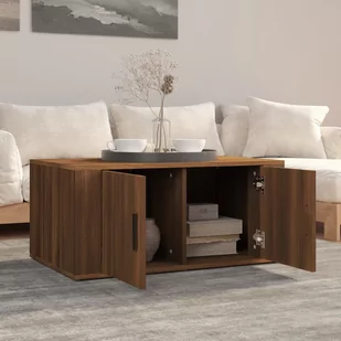 Lumarko Stolik kawowy, brązowy dąb, 80x50x36 cm materiał drewnopochodny - Ławy i stoliki kawowe - miniaturka - grafika 4