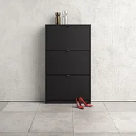 Szafki na buty - Szafka na buty TVILUM Roma 3D, czarna, 17x70x124 cm - miniaturka - grafika 1