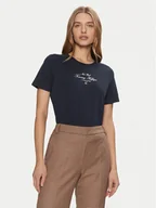 Koszulki i topy damskie - Tommy Hilfiger T-Shirt WW0WW43895 Granatowy Regular Fit - miniaturka - grafika 1