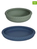 Sztućce dla dzieci - OYOY mini 2-częściowy zestaw "Mellow" w kolorze granatowo-zielonym - miniaturka - grafika 1