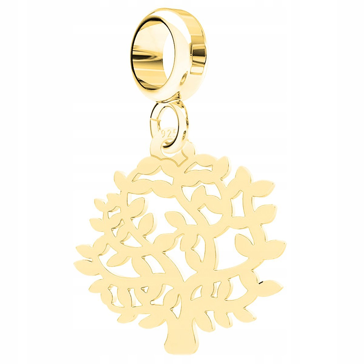 Charms wiszący złoty Drzewko srebro 925