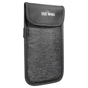 Etui i futerały do telefonów - Etui na telefon komórkowy Tatonka Smartphone Case XXL (16,5 x 8,5 cm) – wyściełane etui ochronne na telefon komórkowy z zapięciem na rzepy – wymiary wewnętrzne: 16,5 x 8,5 cm (off black) - miniaturka - grafika 1