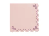 Dekoracje i nakrycia stołu na imprezę - Serwetki papierowe różowe z falbanką - 33 cm - 12 szt. - miniaturka - grafika 1