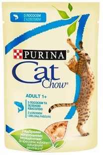 Purina cat chow Cat Chow Łosoś i zielona fasolka saszetka 85g - Mokra karma dla kotów - miniaturka - grafika 1