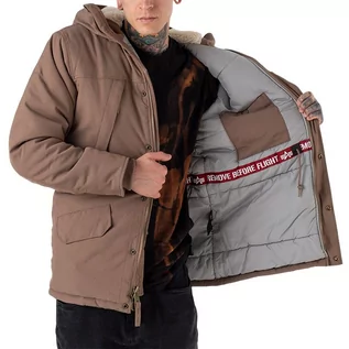 Kurtki i kamizelki sportowe męskie - Kurtka Alpha Industries N3B Expedition Parka 108112183 - brązowa - grafika 1