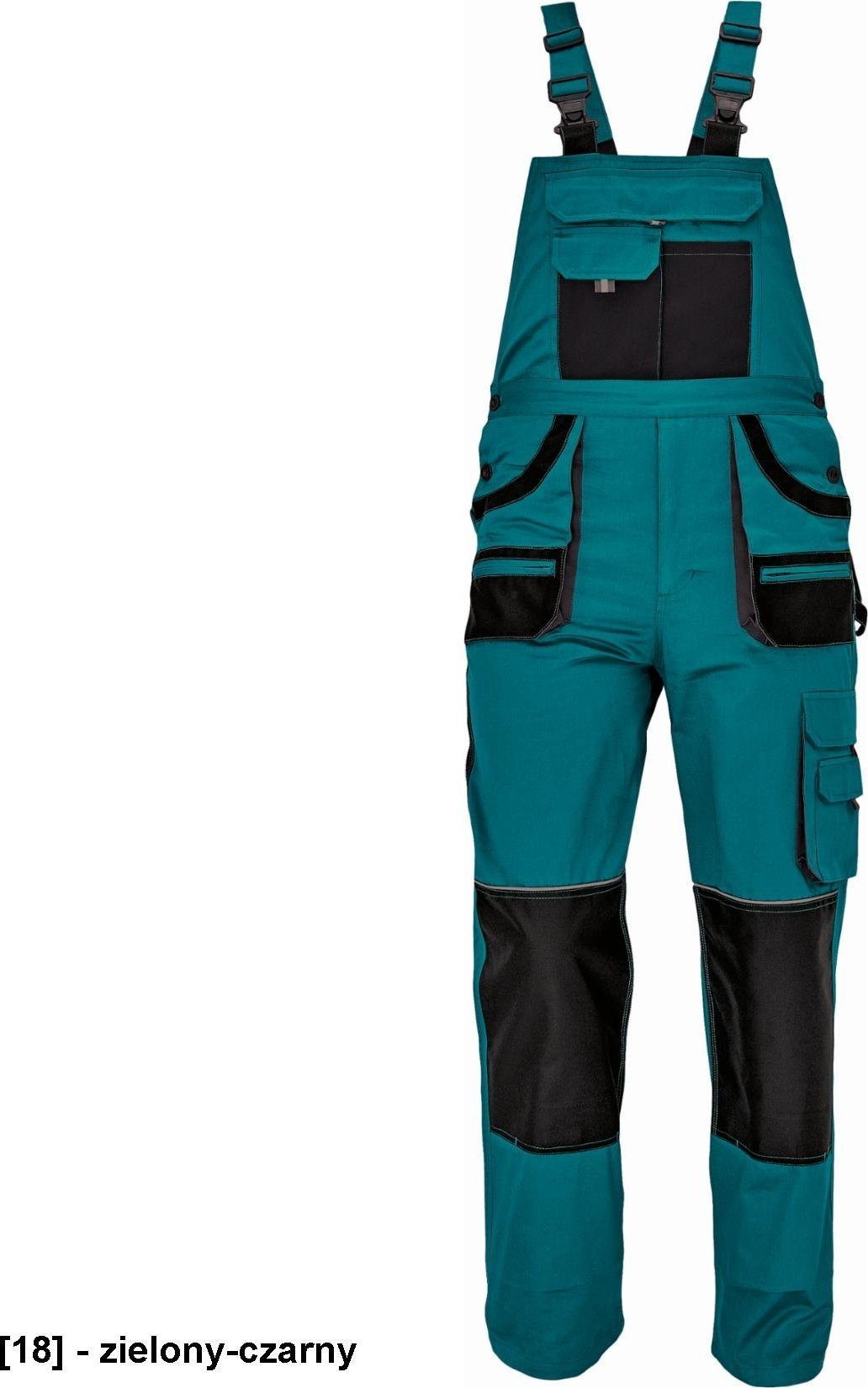 CERVA FF CARL BE-01-004 - ogrodniczki - czarny/czerwony 52