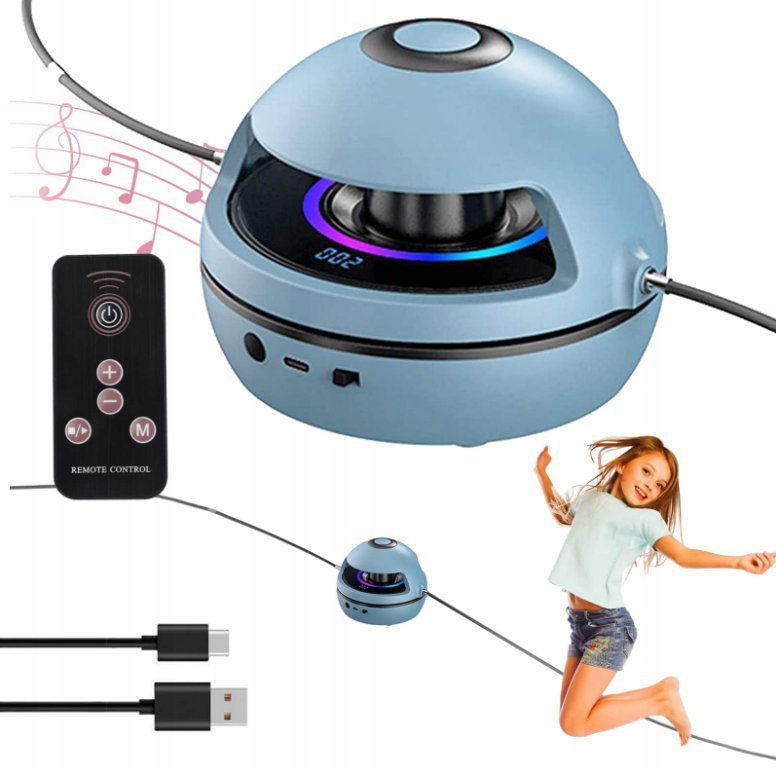 Muzyczna Skakanka, Inteligentna Automatyczna Elektryczna Skakanka Bluetooth Blue