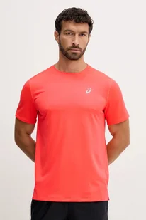 Asics t-shirt do biegania Core kolor czerwony gładki 2011D221 - Koszulki męskie - miniaturka - grafika 1
