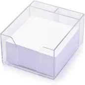 Akcesoria na biurko - Kostka nieklejona pojemnik NATUNA 85x85x50 biała - miniaturka - grafika 1