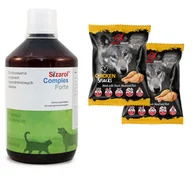 Suplementy i witaminy dla psów - BIOVICO Sizarol Complex Forte 500 ml + 2 x Alpha Spirit Przysmak dla psa kostki kurczak 50g - miniaturka - grafika 1