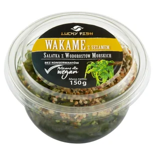Lucky Fish Sałatka z wodorostów morskich wakame z sezamem 150 g - Szybkie dania obiadowe - miniaturka - grafika 1