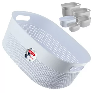 Koszyk prostokątny 12L Curver Filo Recycled, biały - Pojemniki biurowe - miniaturka - grafika 1