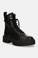 Botki damskie - Steve Madden workery skórzane Gusto damskie kolor czarny na płaskim obcasie SM11003330 - miniaturka - grafika 1