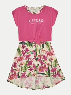 Guess Sukienka codzienna J5GK13 K6YW4 Różowy Regular Fit - Sukienki i spódniczki dla dziewczynek - miniaturka - grafika 1