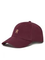 Czapki damskie - Tommy Hilfiger Czapka z daszkiem Th Elevated Chic Cap AW0AW17631 Bordowy - miniaturka - grafika 1