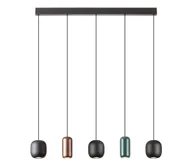 Lampy sufitowe - Redo 01-3481 - Żyrandol na lince BOOM 5xGU10/10W/230V czarne/zielony/brązowe - miniaturka - grafika 1