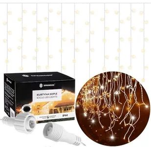 Kurtyna świetlna 1000 led girlanda, lampki wewnętrzno-zewnętrzne sople ciepły biały z zimnym białym flash - Oświetlenie świąteczne - miniaturka - grafika 1