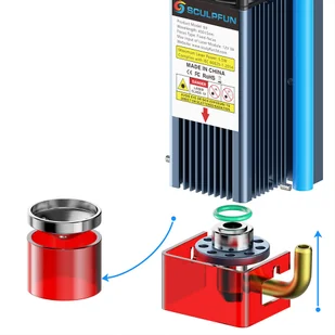 Zestaw Dysz Wspomaganych Powietrzem SCULPFUN S9 z Pompką Powietrza 30L/min w Wersji UE 220V do Laserów S9 - Grawerowanie i akcesoria - miniaturka - grafika 7