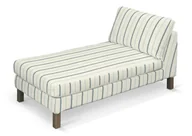 Pokrowce na meble - Dekoria pl pl Pokrowiec na szezlong Karlstad wolnostojący krótki ecru tło niebieskie paski 80 x 160 x 80 cm Avinon 732-129-66 - miniaturka - grafika 1