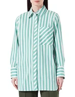 Bluzki damskie - Gerry Weber Damska bluzka 160003-31402, ecru/biały/zielone paski, 46, ecru/biały/zielone paski, 46 - miniaturka - grafika 1