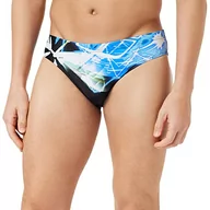 Kąpielówki męskie - ARENA Męskie majtki kąpielowe Men's Swim Briefs Placement (1 szt.), Black-Multi, 44 - miniaturka - grafika 1