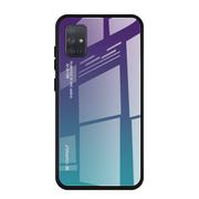 Etui i futerały do telefonów - Gradient Glass etui pokrowiec nakładka ze szkła hartowanego Samsung Galaxy A71 zielono-fioletowy - miniaturka - grafika 1