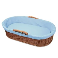 Łóżeczka i kojce - Hi Little One kosz Mojżesza wiklinowy niski leżaczek z materacykiem 2in1 Blue - miniaturka - grafika 1