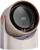 Wentylatory - Wentylator bezłopatkowy, wyświetlacz cyfrowy, cichy, przenośny, ładowany przez USB, 13 x 8,4 x 16 cm, beżowy - miniaturka - grafika 1