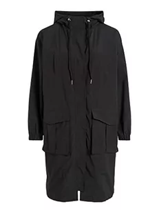 Vila Damska kurtka VISILIANA Long Jacket-NOOS Parka, czarna, 36, Schwarz, 36 - Kurtki damskie - miniaturka - grafika 1
