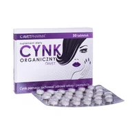 Włosy, skóra, paznokcie - AVET Cynk organiczny x 30 tabl powlekanych Avet - miniaturka - grafika 1