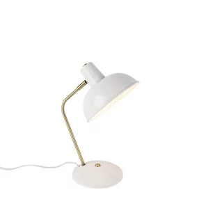 QAZQA Lampa stołowa retro biała brąz - Milou - Lampy stojące - miniaturka - grafika 1