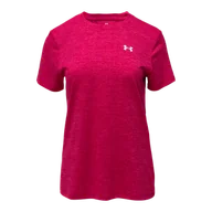 Koszulki i topy damskie - Damska Koszulka z krótkim rękawem UNDER ARMOUR TECH SSC- TWIST 1384230-681 – Bordowy - miniaturka - grafika 1