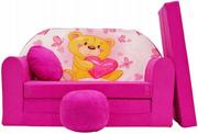 Fotele i pufy dla dzieci - Kanapa/sofka dla dziecka, piankowa rozkładana 160cm - H3 - miniaturka - grafika 1
