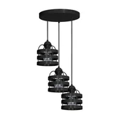 Lampy sufitowe - Decoland Żyrandol TUBE 3xE27/60W/230V czarny - miniaturka - grafika 1