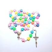 Pamiątka Pierwszej Komunii Świętej - Różaniec do Pierwszej Komunii - kolory kwiatów - miniaturka - grafika 1