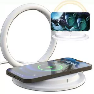 T-Phox Lampka nocna z ładowaniem bezprzewodowym do smartfona 15W, SL-603, biała - Ładowarki do telefonów - miniaturka - grafika 1